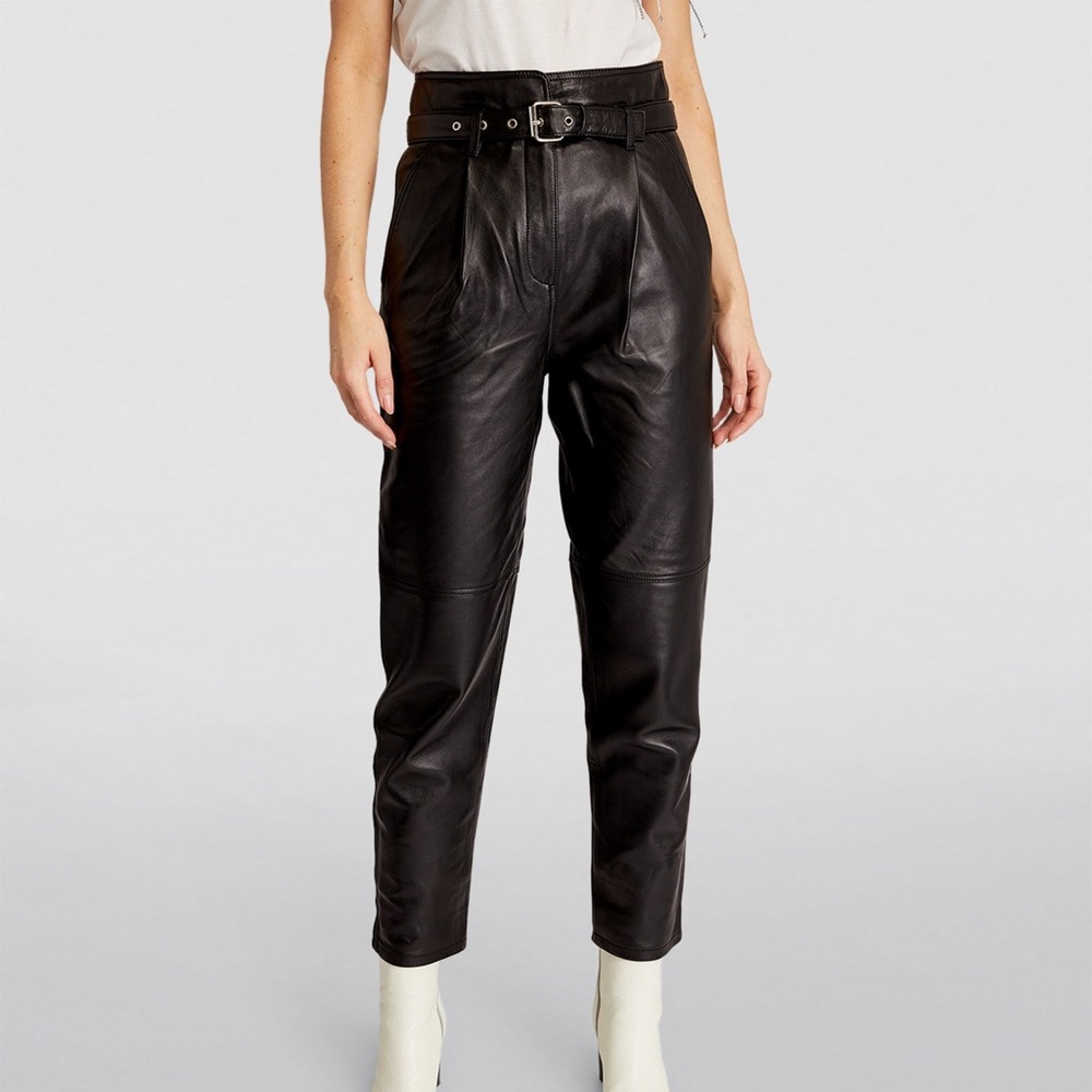 CLAUDIE PERLOT Belted Leather Pants NWOT